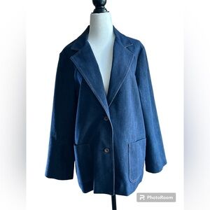 Koret blazer , size 16,, dark blue with orange stitching. Two Pockets.